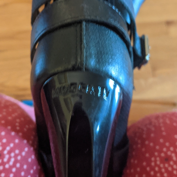 Miss Sixty Ankle Peep Toe Boots Black Slip On - Picture 7 of 7